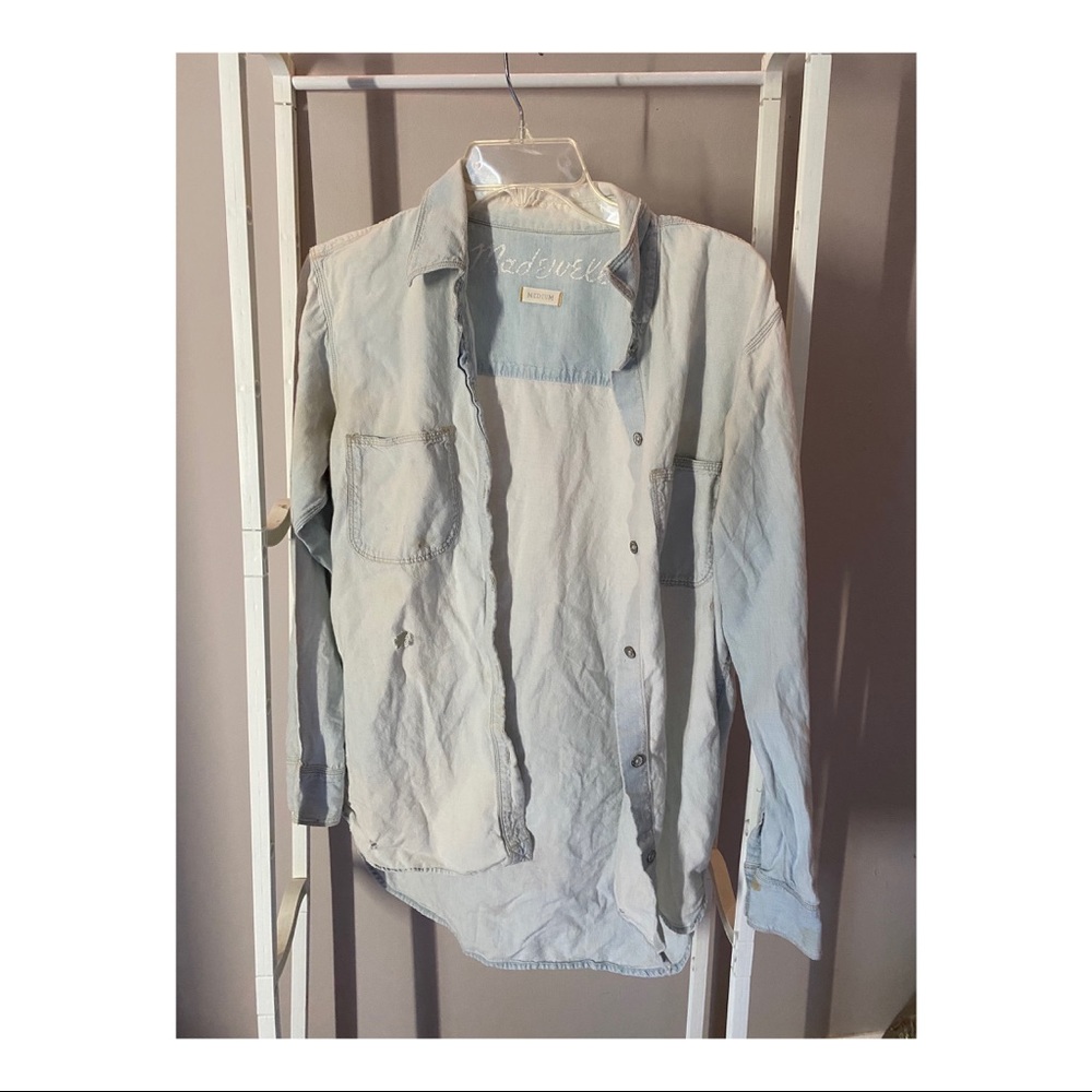 Madewell Light Blue Denim Button up